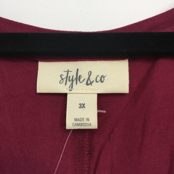 Style & Co Cranberry Light Weight Swing Midi Dress - Picture 3 of 5